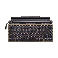 Retro Round-Key Vintage Typewriter Style Wireless Bluetooth Keyboard