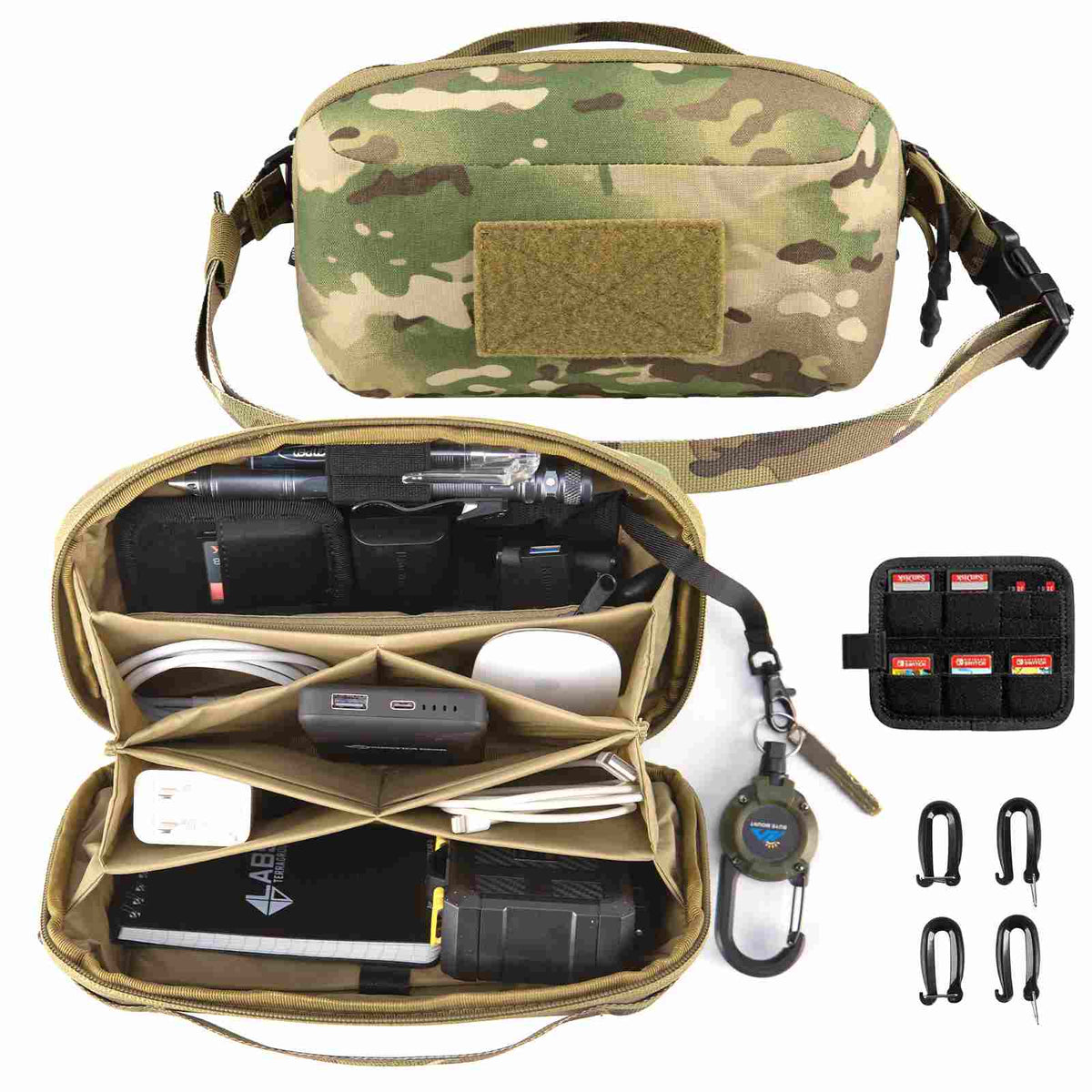 VOTAGOO® Electronic Organizer - Tech Accessory Pouch with Removable Card Panel & Travel Storage-0