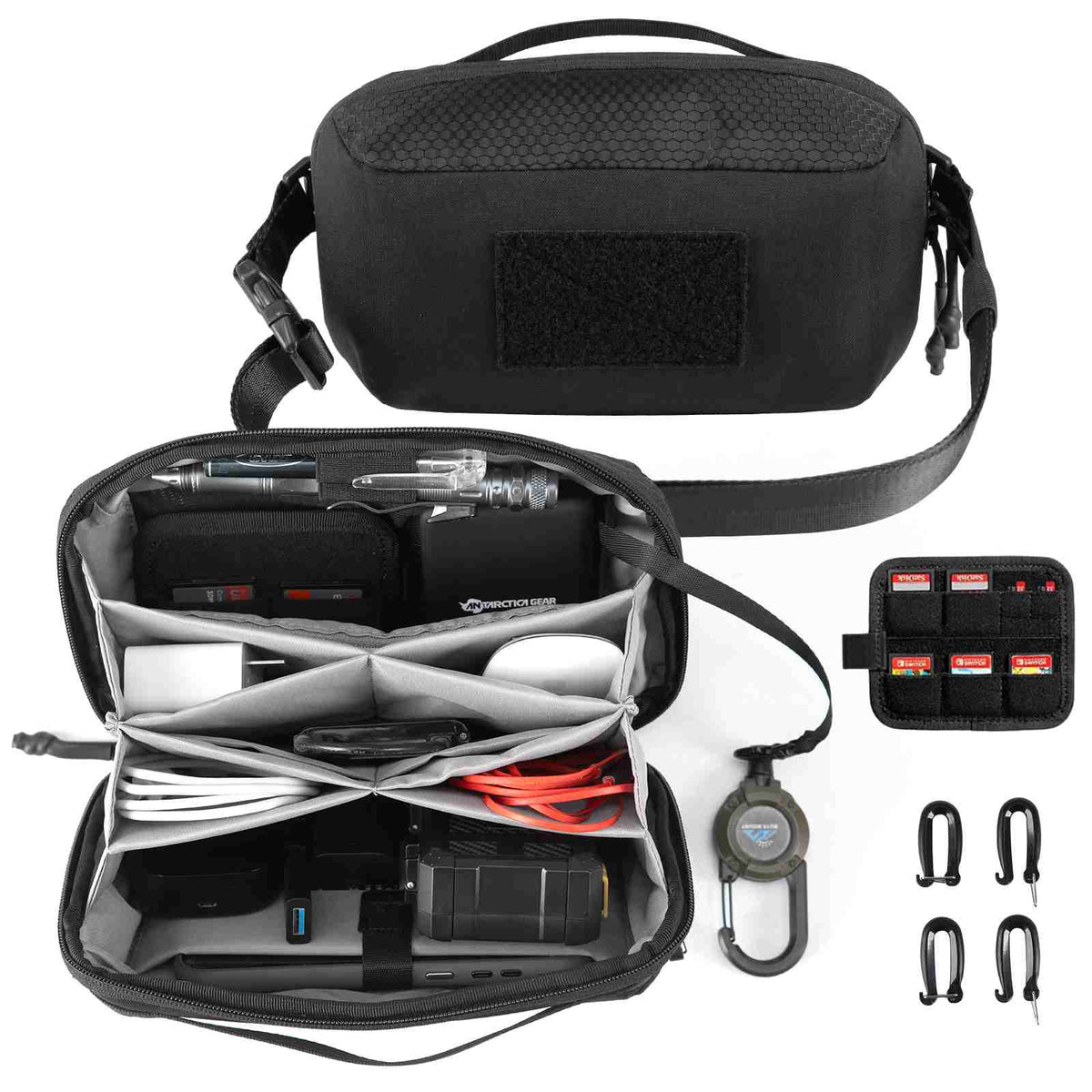 VOTAGOO® Electronic Organizer - Tech Accessory Pouch with Removable Card Panel & Travel Storage-5