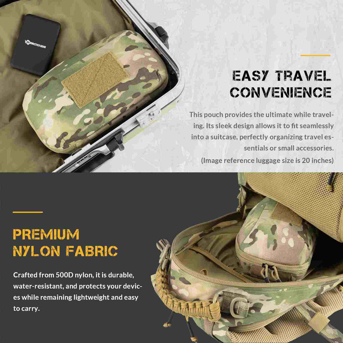 VOTAGOO® Electronic Organizer - Tech Accessory Pouch with Removable Card Panel & Travel Storage-2