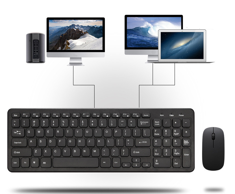 Modern Crater‑Key Low‑Noise 2.4G Wireless Keyboard + Mouse Combo Set - My Pro Essentials