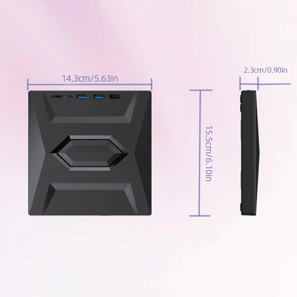 Portable CD & DVD Optical Drive with USB Hub & Card Reader (USB-C & USB-A))