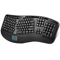 Adesso Tru-Form Wireless Ergonomic Keyboard with Integrated Touchpad