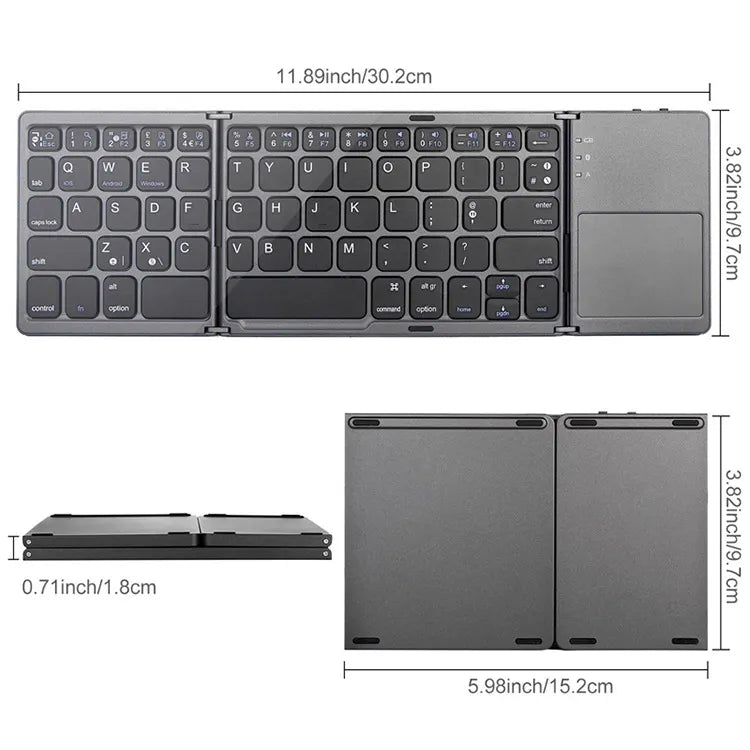Universal Tri-Fold Mini-Keyboard with Integrated Touchpad - My Pro Essentials