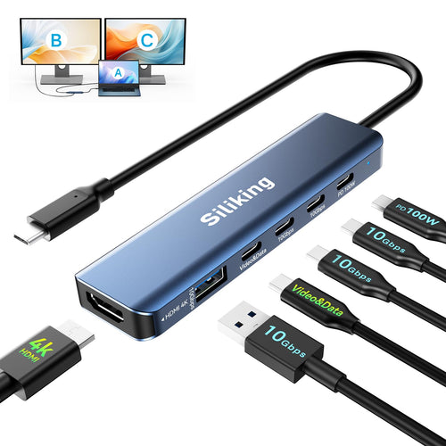 Siliking USB-C Dual Monitor Docking Station 6-in-1 - My Pro Essentials