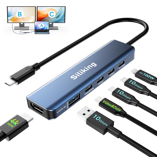 Siliking USB-C Dual Monitor Docking Station 6-in-1 - My Pro Essentials