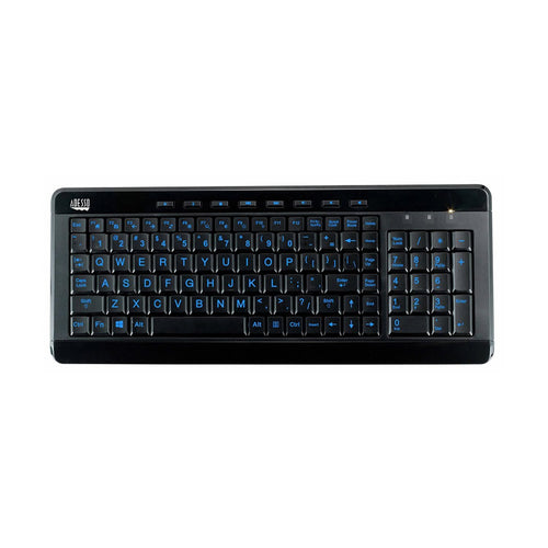 Adesso AKB-120EB Compact Backlit Multimedia Keyboard with Num Pad - My Pro Essentials