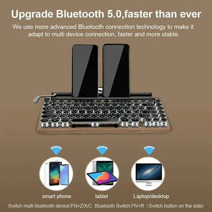 Retro Typewriter style Bluetooth Keyboard