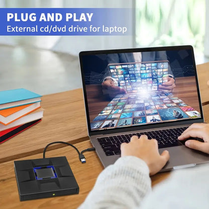External USB-C Optical DVD & CD Read and Write Drive