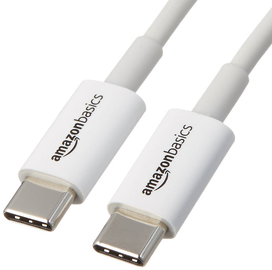 Amazon Basics 6 ft USB‑C to USB‑C Fast‑Charging Cable - USB‑IF Certified, 480 Mbps, White - My Pro Essentials