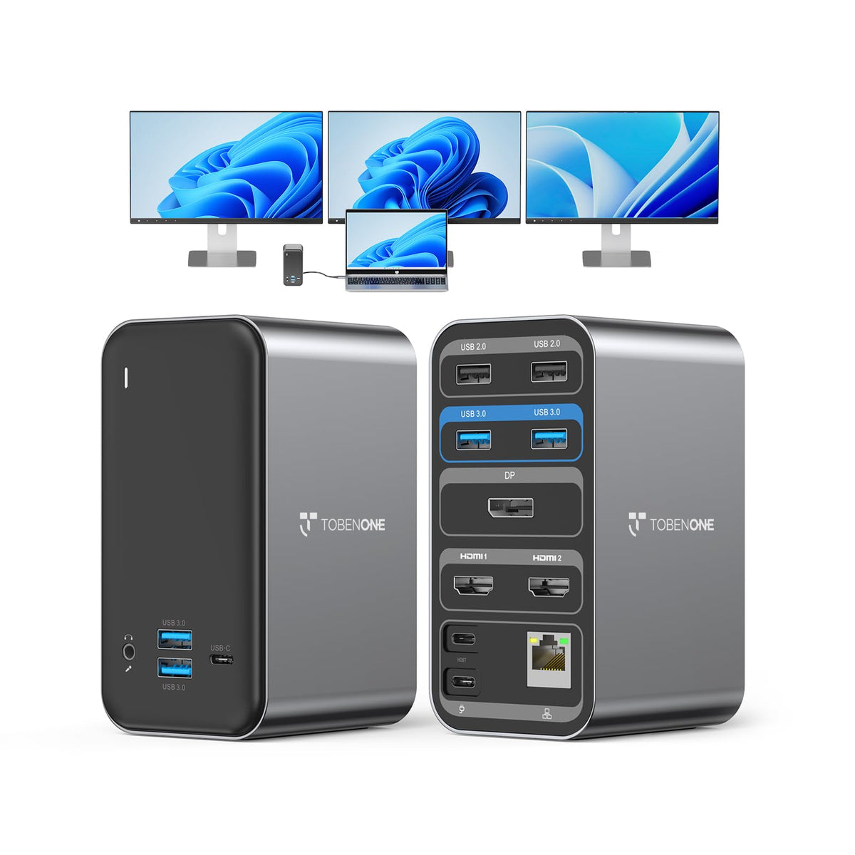 TobenONE 13-Port Triple Display Docking Station