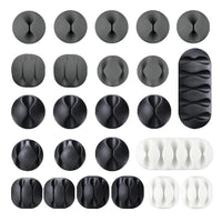 24-Piece Adhesive Cable Organizer Clip Set