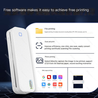 Compact Wireless Travel-Ready Thermal Printer