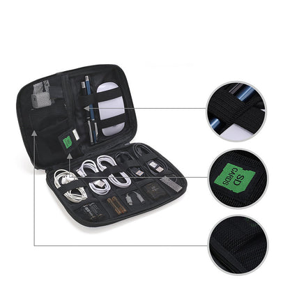 Multi‑Pocket Compact Travel Tech Organizer Bag