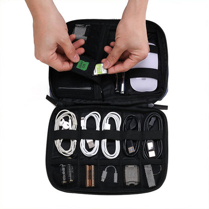 Multi‑Pocket Compact Travel Tech Organizer Bag