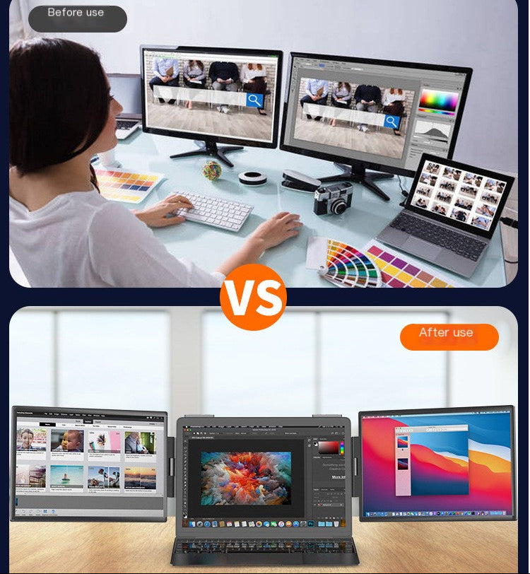Portable 14" IPS Dual-Screen Travel Monitor