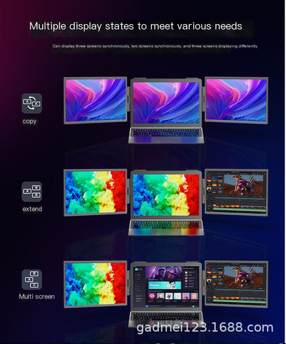 Portable 14" IPS Dual-Screen Travel Monitor