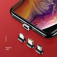 Magnetic Multi-Device Charging Cable with Interchangeable Tips for Apple & Android