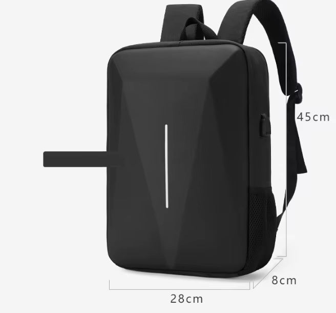 Waterproof Hard-Shell Laptop Backpack with USB Charging Port