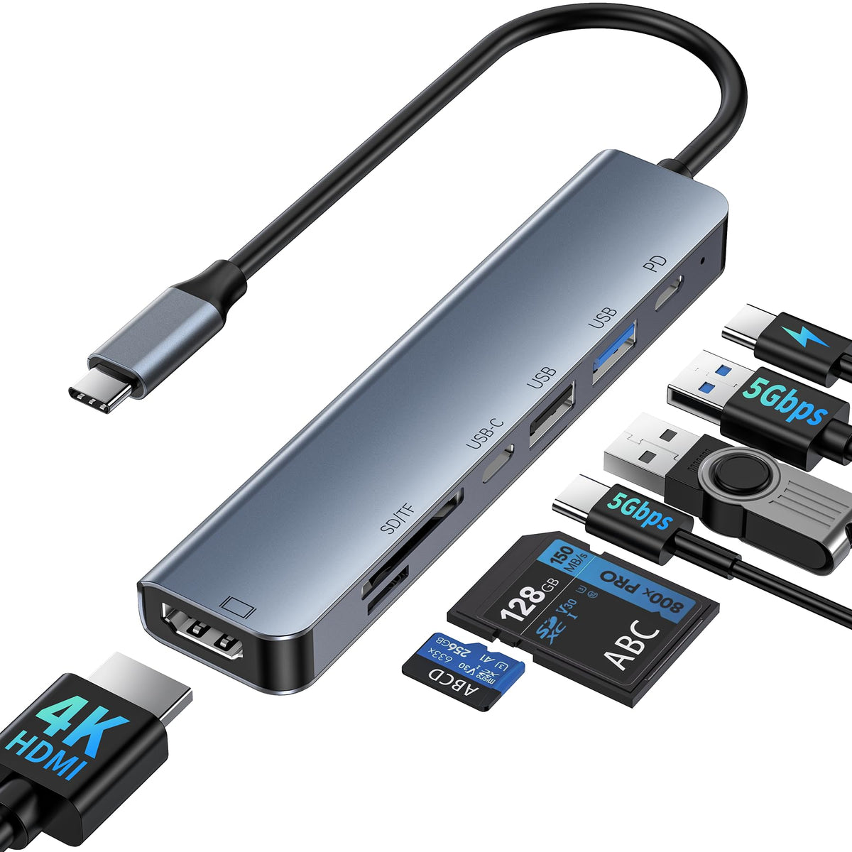 Dual‑Monitor 7‑Port USB‑C Hub with 4K and 87W PD - My Pro Essentials