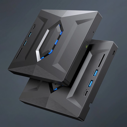 Portable CD & DVD Optical Drive with USB Hub & Card Reader (USB-C & USB-A))