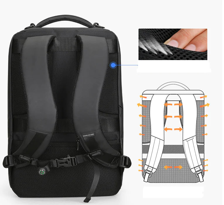 Multifunctional Lightweight Oxford Backpack with USB Port (25L) - My Pro Essentials