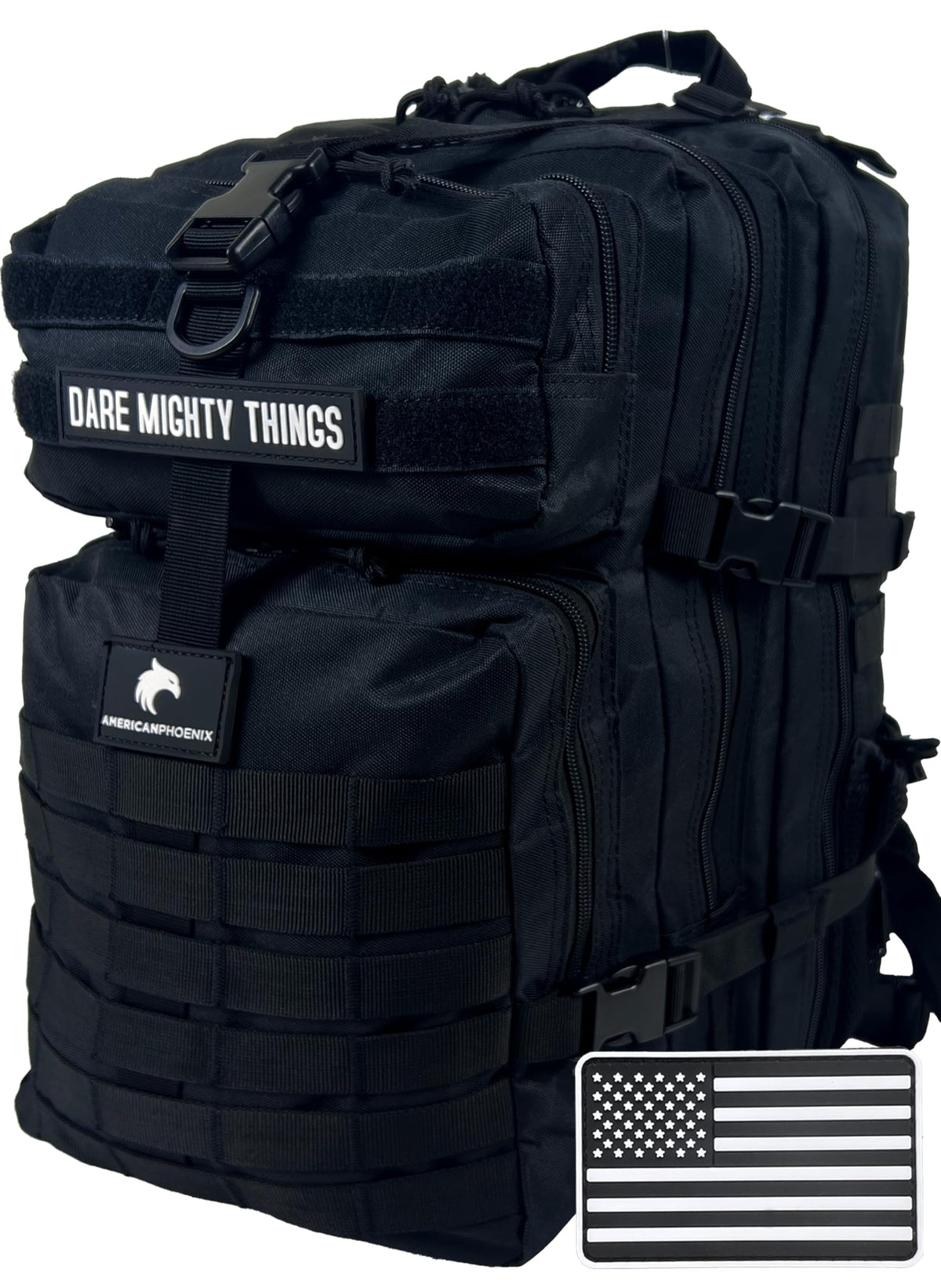AMERICANPHOENIX 45L Elite Tactical Backpack | 3X Stronger Work & Military Backpack | Water Resistant and Heavy Duty | 3 Day MOLLE Bug Out Bag (Carbon Black) - My Pro Essentials
