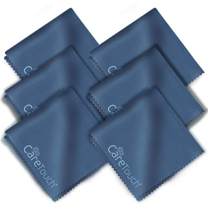Care Touch Microfiber Cleaning Cloths - 6‑Pack Lint‑Free Lens & Screen Cloths, 6" × 7" (Navy Blue) - My Pro Essentials
