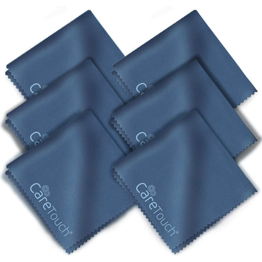 Care Touch Microfiber Cleaning Cloths - 6‑Pack Lint‑Free Lens & Screen Cloths, 6" × 7" (Navy Blue) - My Pro Essentials