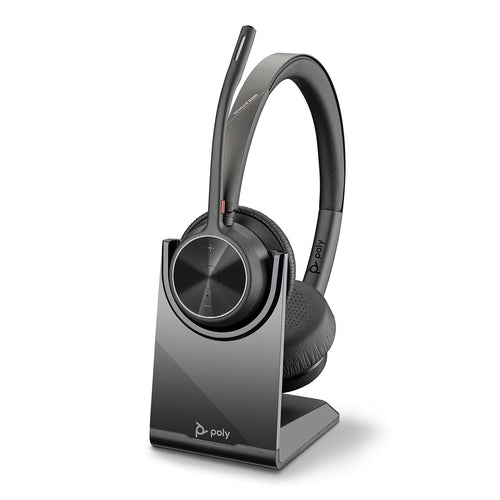 Poly Voyager 4320 UC Bluetooth Business Headset with Boom Mic & Charging Stand (Plantronics)