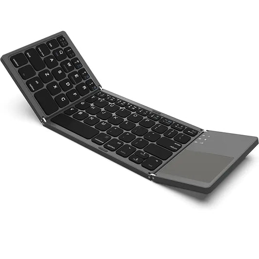 Portable Mini Tri‑Fold Bluetooth Keyboard — Wireless Folding Keyboard with Integrated Touchpad - My Pro Essentials