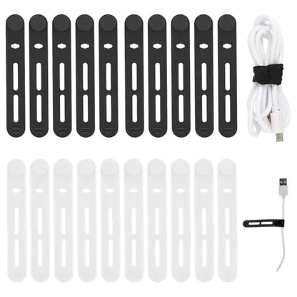 Reusable Silicone Cable Ties – 20‑Pack (Black + White) - My Pro Essentials