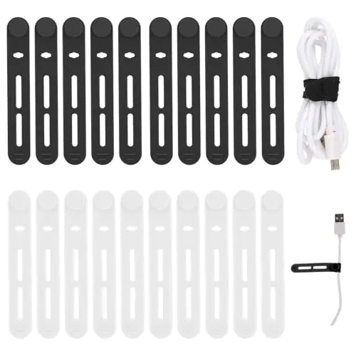 Reusable Silicone Cable Ties – 20‑Pack (Black + White) - My Pro Essentials