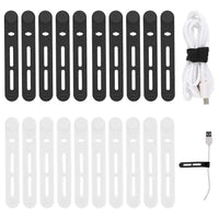 Reusable Silicone Cable Ties 20-Pack for Cable Management