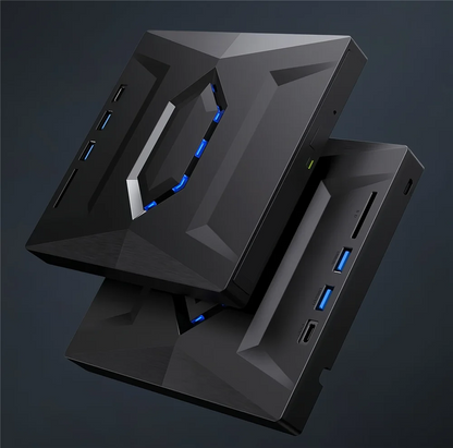 Portable CD & DVD Optical Drive with USB Hub & Card Reader (USB-C & USB-A))