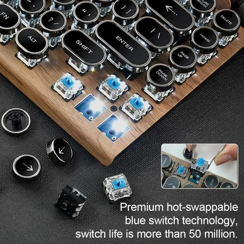 Retro Typewriter style Bluetooth Keyboard