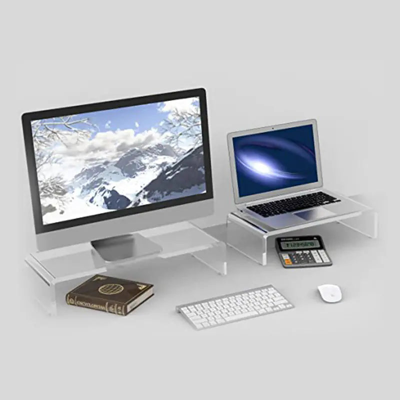 Multi-purpose Transparent Monitor Stand (Acrylic) - My Pro Essentials