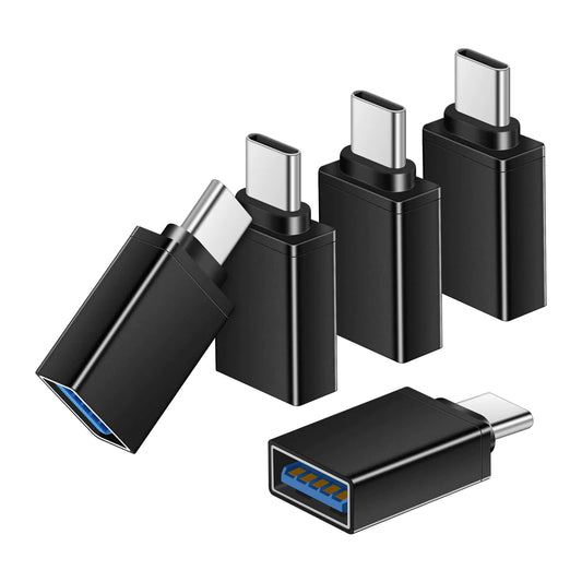 USB‑C to USB‑A 3.0 OTG Adapter – 5‑Pack (Black) - My Pro Essentials
